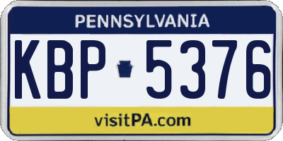 PA license plate KBP5376