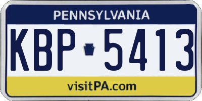 PA license plate KBP5413