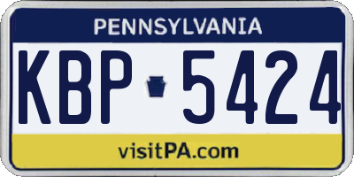 PA license plate KBP5424