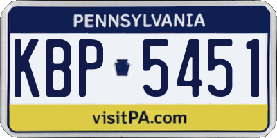PA license plate KBP5451
