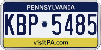 PA license plate KBP5485