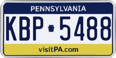 PA license plate KBP5488