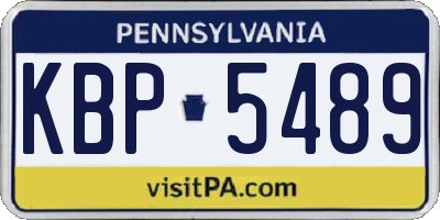 PA license plate KBP5489