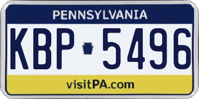 PA license plate KBP5496