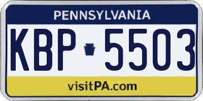 PA license plate KBP5503