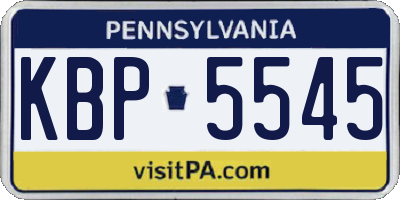 PA license plate KBP5545