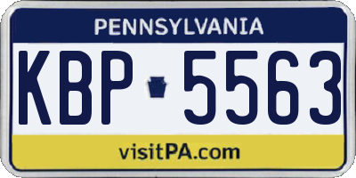 PA license plate KBP5563