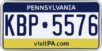 PA license plate KBP5576