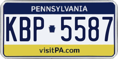 PA license plate KBP5587