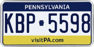 PA license plate KBP5598