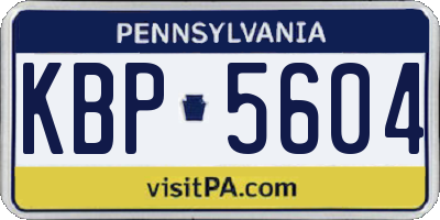 PA license plate KBP5604