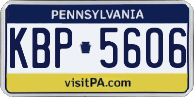 PA license plate KBP5606