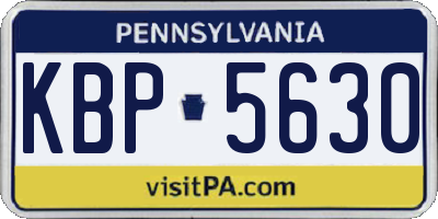 PA license plate KBP5630