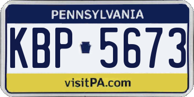 PA license plate KBP5673