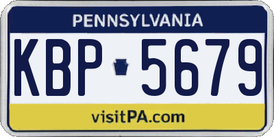 PA license plate KBP5679