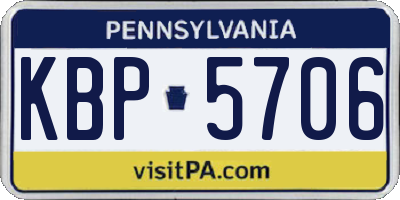 PA license plate KBP5706