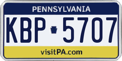 PA license plate KBP5707
