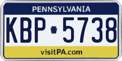 PA license plate KBP5738