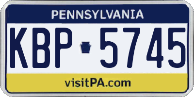 PA license plate KBP5745