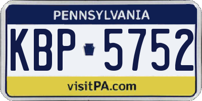 PA license plate KBP5752
