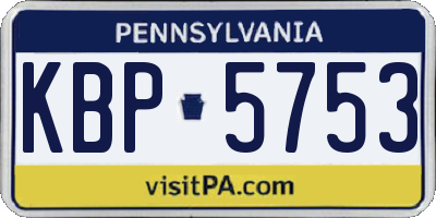 PA license plate KBP5753