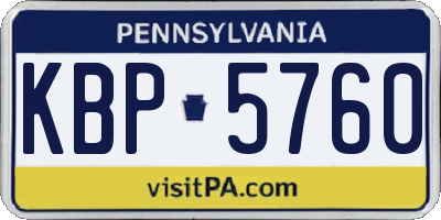 PA license plate KBP5760