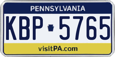 PA license plate KBP5765