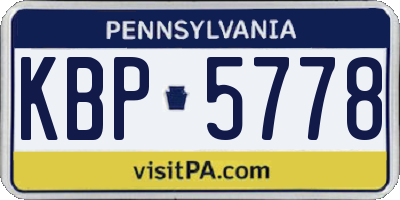 PA license plate KBP5778