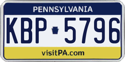 PA license plate KBP5796