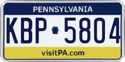 PA license plate KBP5804