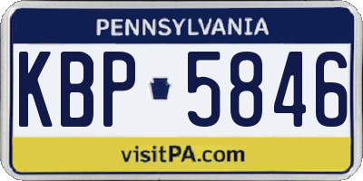 PA license plate KBP5846