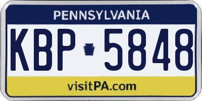 PA license plate KBP5848