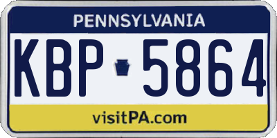 PA license plate KBP5864