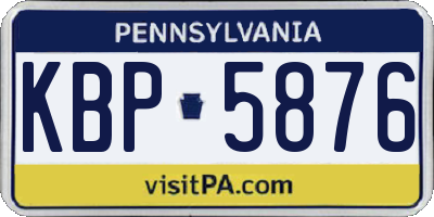 PA license plate KBP5876