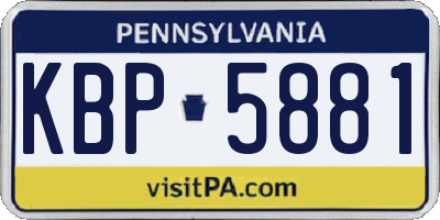 PA license plate KBP5881