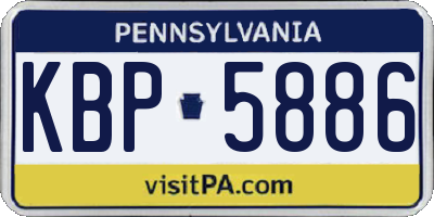 PA license plate KBP5886
