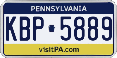 PA license plate KBP5889