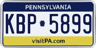 PA license plate KBP5899