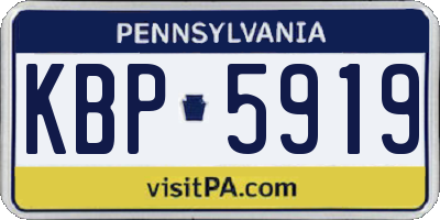 PA license plate KBP5919