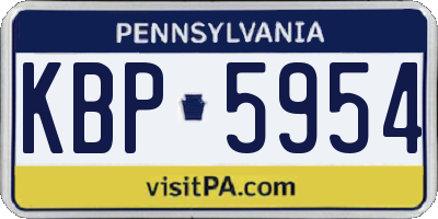 PA license plate KBP5954