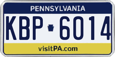 PA license plate KBP6014