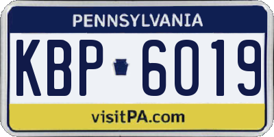 PA license plate KBP6019
