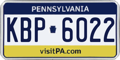PA license plate KBP6022