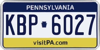 PA license plate KBP6027