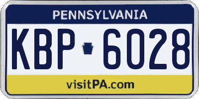 PA license plate KBP6028