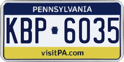 PA license plate KBP6035