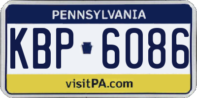 PA license plate KBP6086