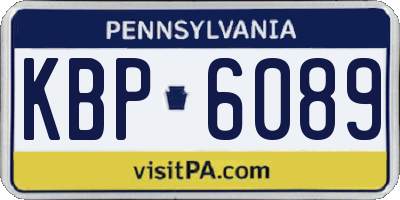 PA license plate KBP6089