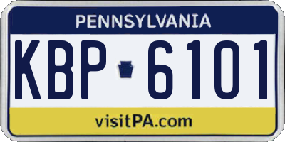 PA license plate KBP6101
