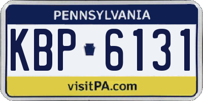 PA license plate KBP6131